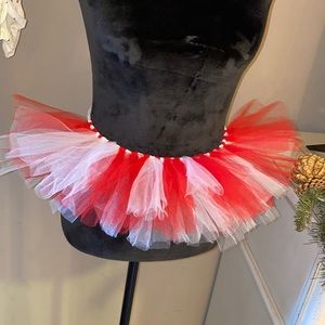 Red & white tulle tutu for child or baby great festive Christmas holiday skirt​